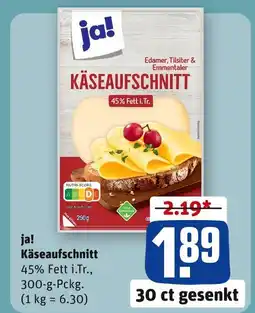REWE Ja! käseaufschnitt Angebot