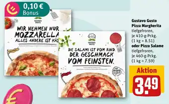 REWE Gustavo gusto pizza margherita oder pizza salame Angebot
