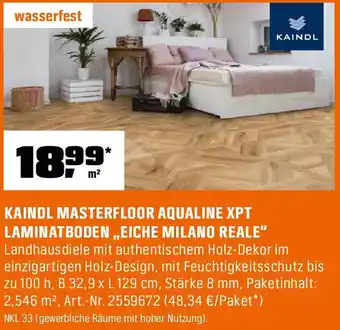 OBI Kaindl masterfloor aqualine xpt laminatboden „eiche milano reale" Angebot