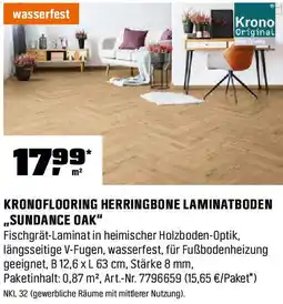 OBI Kronoflooring herringbone laminatboden ,,sundance oak" Angebot