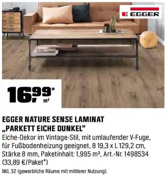 OBI Egger nature sense laminat ,,parkett eiche dunkel" Angebot
