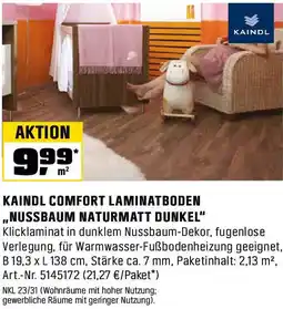 OBI Kaindl comfort laminatboden ,,nussbaum naturmatt dunkel" Angebot
