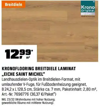 OBI Kronoflooring breitdiele laminat ,,eiche saint michel" Angebot