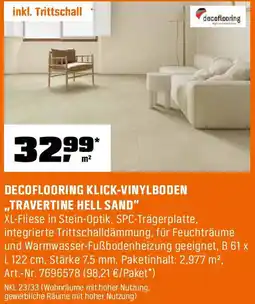 OBI Decoflooring klick-vinylboden ,,travertine hell sand" Angebot