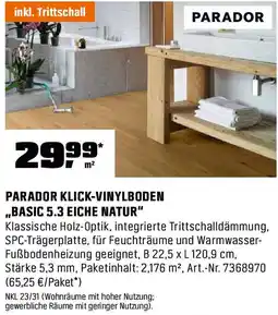 OBI Parador klick-vinylboden ,,basic 5.3 eiche natur" Angebot