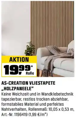 OBI As-creation vliestapete ,,holzpaneele" Angebot