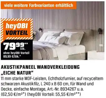OBI Akustikpaneel wandverkleidung „eiche natur" Angebot