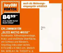 OBI CPL Zimmertür ,,GL222 arctic-weiss" Angebot