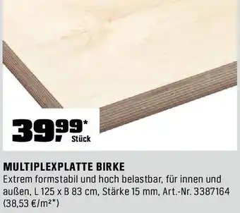 OBI Multiplexplatte birke Angebot