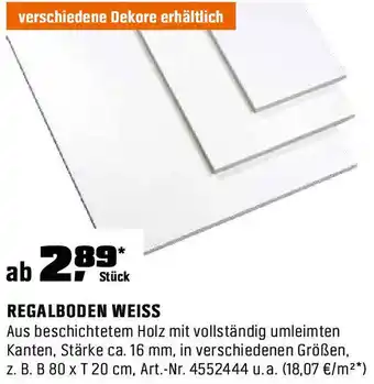 OBI Regalboden weiss Angebot