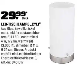 OBI Led-tischlampe „cyli" Angebot