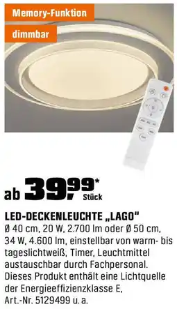 OBI Led-deckenleuchte ,,lago" Angebot