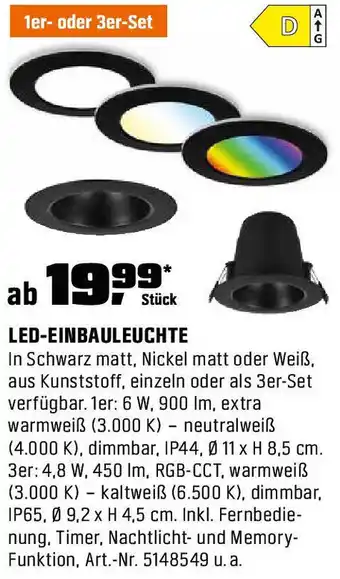OBI Led-einbauleuchte Angebot