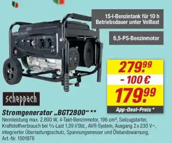 toom Baumarkt scheppach Stromgenerator „BGT2800" Angebot