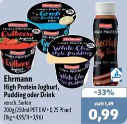 Aktiv Irma Ehrmann High Protein Joghurt, Pudding oder Drink Angebot