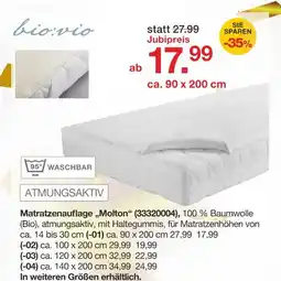 Möbelzentrum Pforzheim Bio:vio matratzenauflage „molton“ Angebot