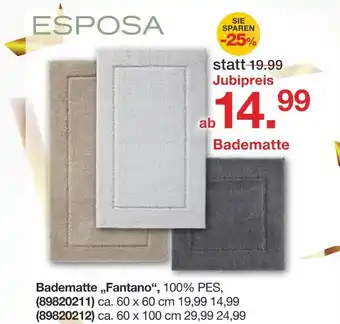 Möbelzentrum Pforzheim Esposa badematte fantano ca. 60 x 60 cm Angebot