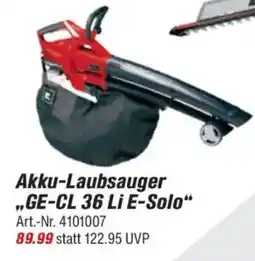 toom Baumarkt Einhell Akku-Laubsauger ,,GE-CL 36 Li E-Solo" Angebot