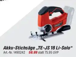 toom Baumarkt Einhell Akku-Stichsäge „TE-JS 18 Li-Solo" Angebot