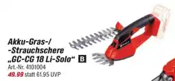 toom Baumarkt Einhell Akku-Gras-/ -Strauchschere ,,GC-CG 18 Li-Solo" Angebot