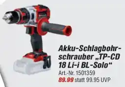toom Baumarkt Einhell Akku-Schlagbohr- schrauber,,TP-CD 18 Li-i BL-Solo" Angebot