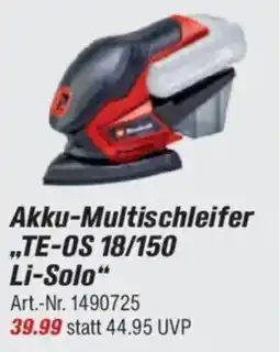 toom Baumarkt Einhell Akku-Multischleifer ,,TE-OS 18/150 Li-Solo" Angebot