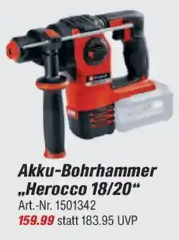 toom Baumarkt Einhell Akku-Bohrhammer „Herocco 18/20" Angebot