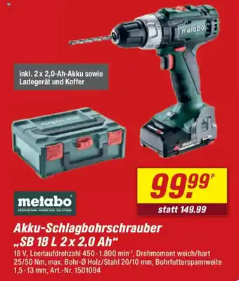 toom Baumarkt metabo Akku-Schlagbohrschrauber Angebot