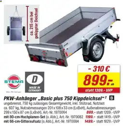 toom Baumarkt STEMA PKW-Anhänger „,Basic plus 750 Kippdeichsel" Angebot