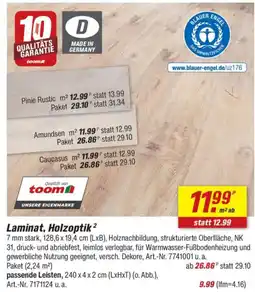 toom Baumarkt Laminat, Holzoptik Angebot