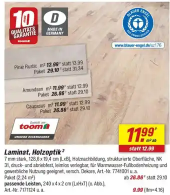toom Baumarkt Laminat, Holzoptik Angebot