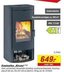 toom Baumarkt Kaminofen ,,Kiruna" Angebot