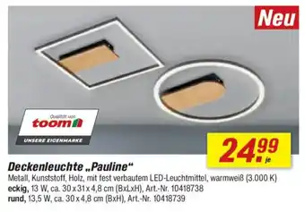 toom Baumarkt Deckenleuchte ,,Pauline" Angebot