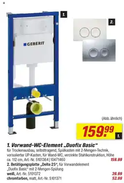 toom Baumarkt GEBERIT 1. Vorwand-WC-Element,,Duofix Basic" Angebot