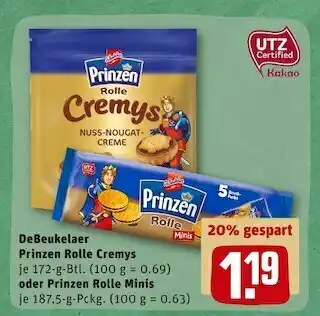 REWE Debeukelaer prinzen rolle cremys oder prinzen rolle minis Angebot