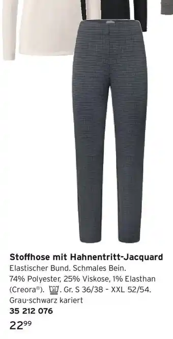 Tchibo Stoffhose mit Hahnentritt-Jacquard Angebot