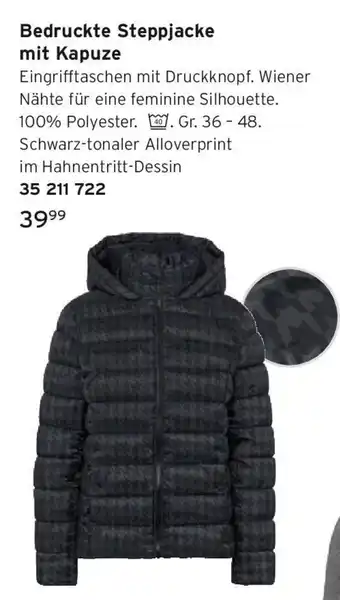 Tchibo Bedruckte Steppjacke mit Kapuze Angebot