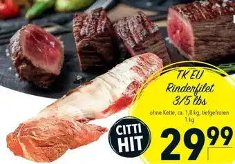 CITTI Markt TK EU Rinderfilet 3/5 lbs Angebot