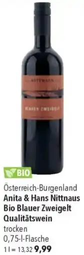 CITTI Markt Anita & Hans Nittnaus Bio Blauer Zweigelt Qualitätswein Angebot