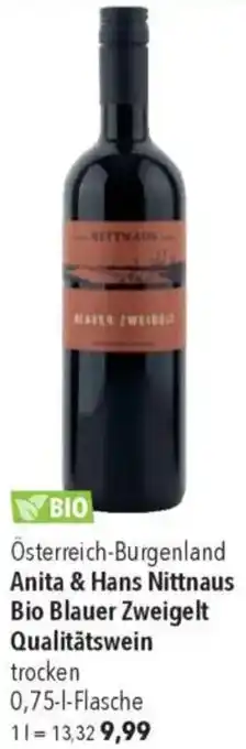 CITTI Markt Anita & Hans Nittnaus Bio Blauer Zweigelt Qualitätswein Angebot