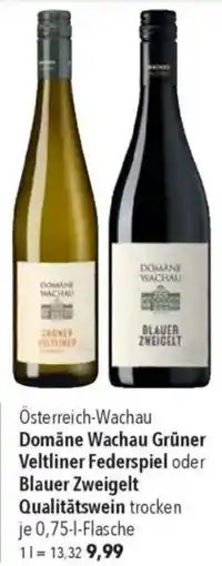 CITTI Markt Domäne Wachau Grüner Veltliner Federspiel oder Blauer Zweigelt Qualitätswein Angebot