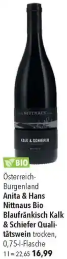 CITTI Markt Anita & Hans Nittnaus Bio Blaufränkisch Kalk & Schiefer Qualitätswein Angebot