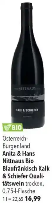 CITTI Markt Anita & Hans Nittnaus Bio Blaufränkisch Kalk & Schiefer Qualitätswein Angebot