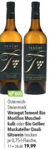 CITTI Markt Weingut Tement Bio Morillon Muschelkalk oder Bio Gelber Muskateller Qualitätswein Angebot