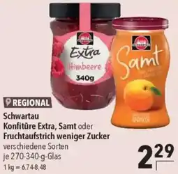 CITTI Markt Schwartau Konfitüre Extra, Samt oder Fruchtaufstrich weniger Zucker Angebot