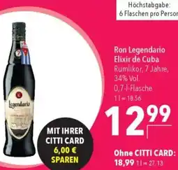CITTI Markt Ron Legendario Elixir de Cuba Angebot