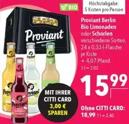 CITTI Markt Proviant Berlin Bio Limonaden oder Schorlen Angebot