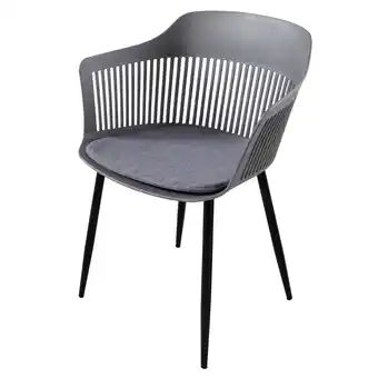 Netto Marken-Discount riess-ambiente Stuhl AIRE - grau Kunststoff Stahlgestell Indoor Outdoor inkl. Kissen Angebot