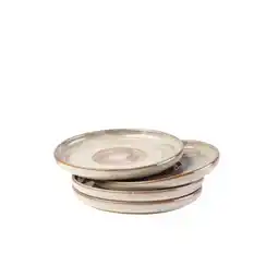 Netto Marken-Discount Gipfelstück Kaffeeuntertassen-Set, Steinzeug Nebelwald Beige Angebot