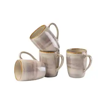 Netto Marken-Discount Gipfelstück Kaffeebecher-Set, Steinzeug Nebelwald Beige Angebot